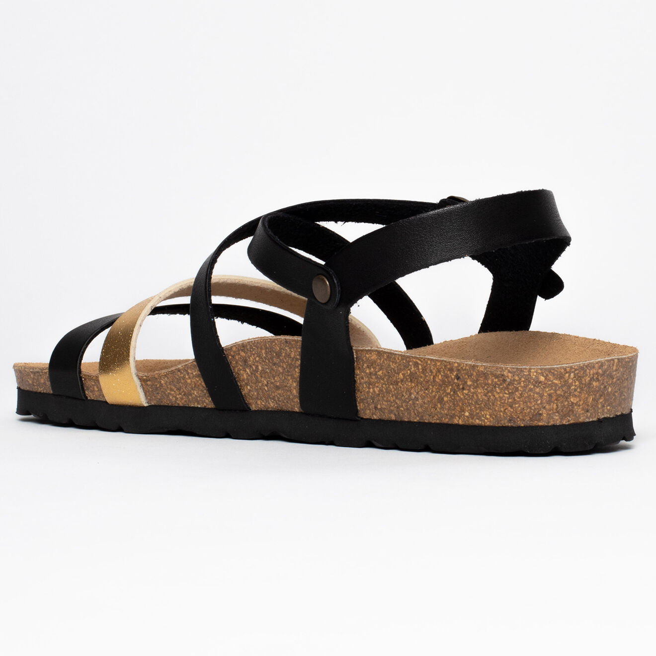 Backsun Sandales Pantel noir/doré