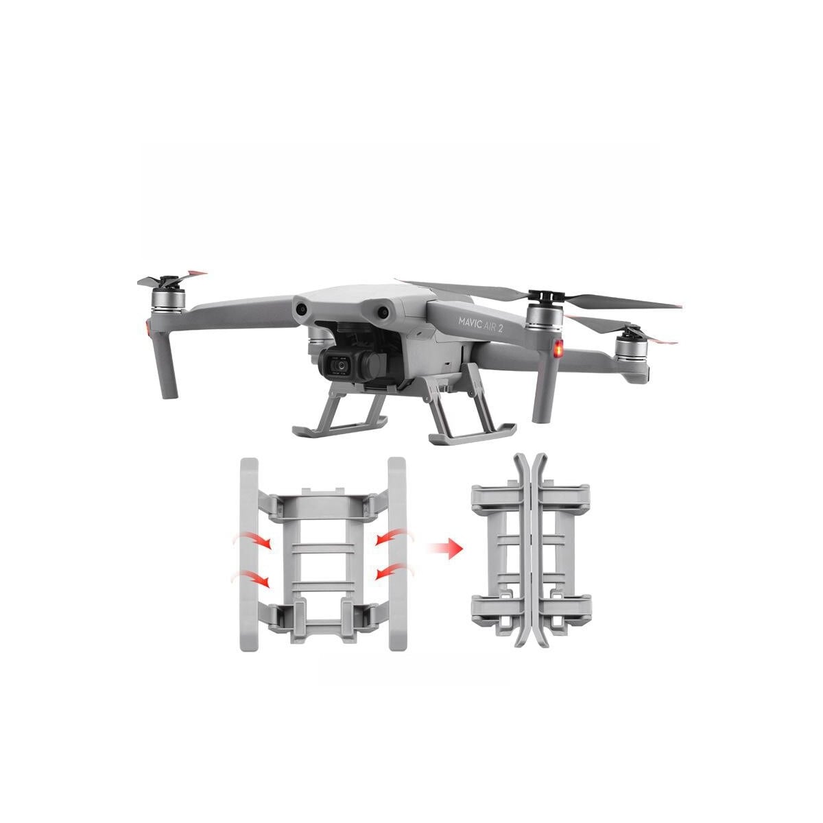 Sammenleggbart stativ Drone Height Extender Landingsutstyr for DJI Air 2 Grå