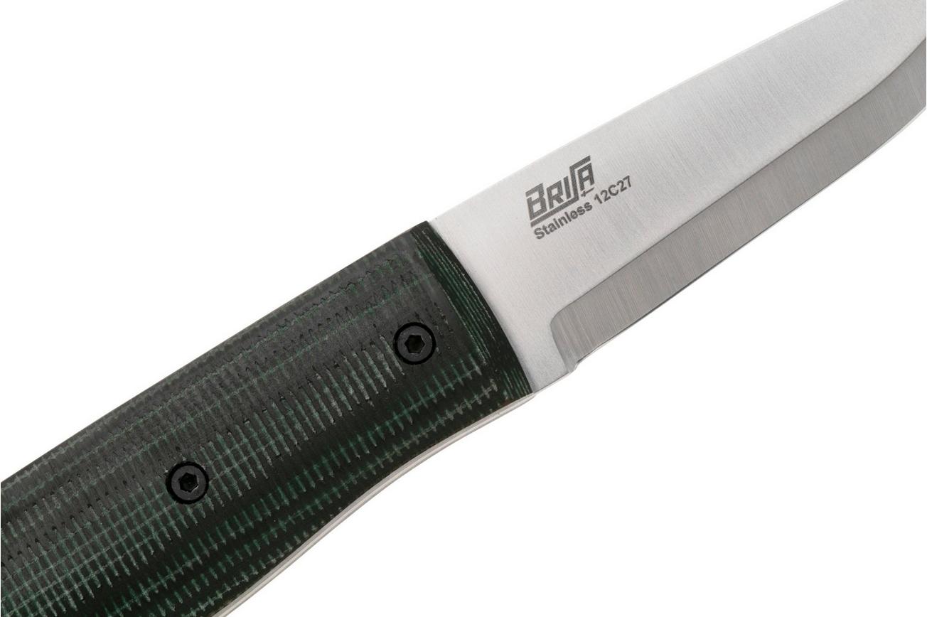 Brisa Pk70Fx 463 12C27 Scandi, Hunters Green Micarta, vaststaand mes