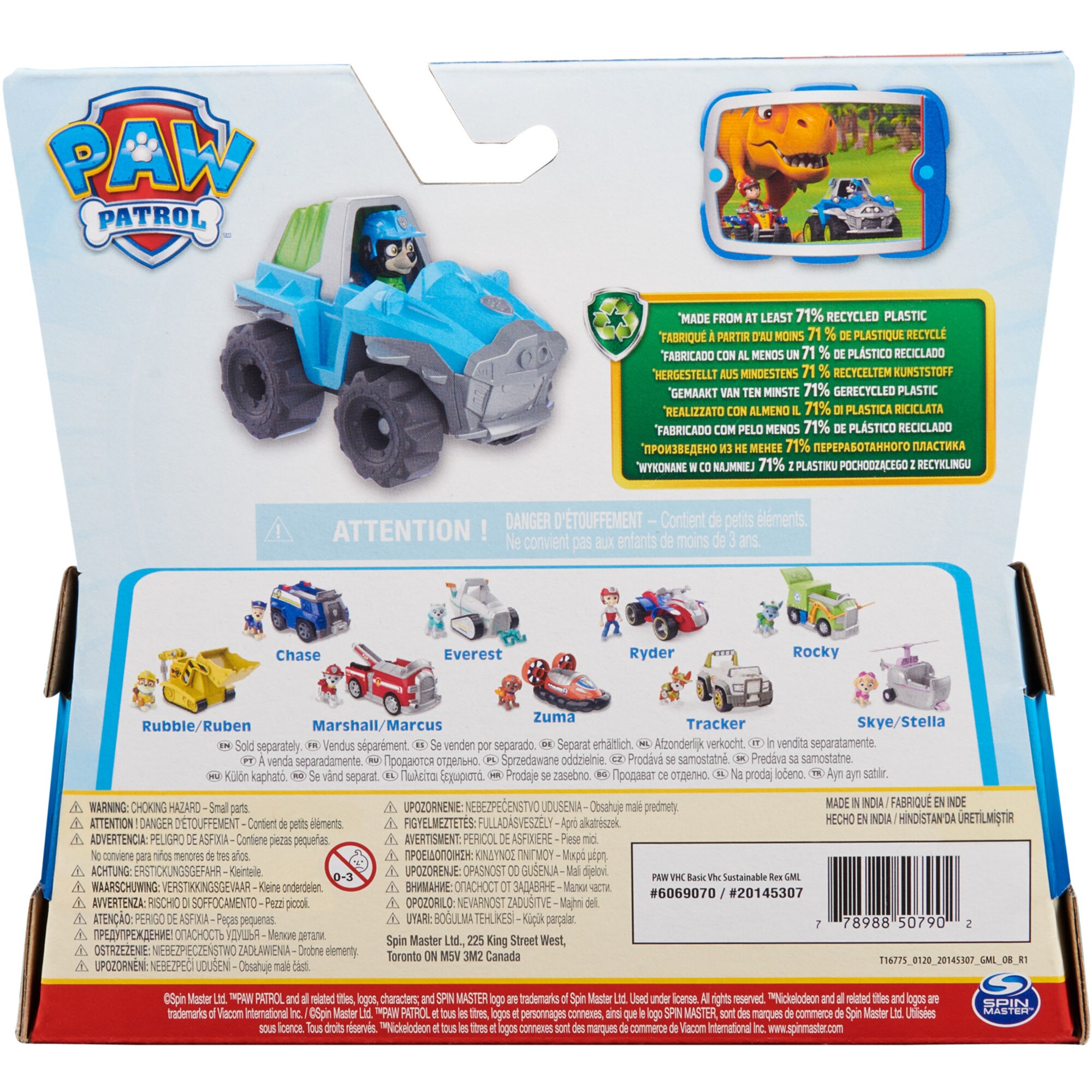 Spin Master Spielfahrzeug Paw Patrol - Dinosaurier-Rettungsfahrzeug mit Rex-Figur