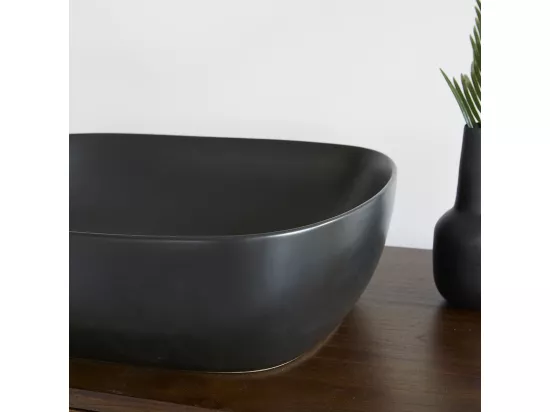 Vasque ovale en céramique noire