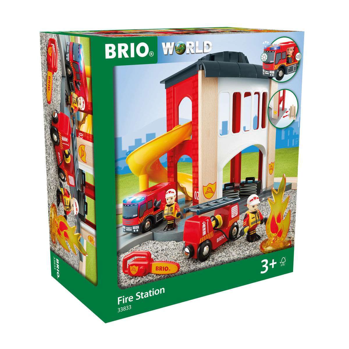 BRIO Spiel Große Feuerwehr-Station mit Einsatzfahrzeug