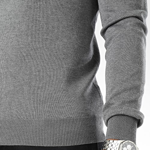 Pull Col Montant Gris