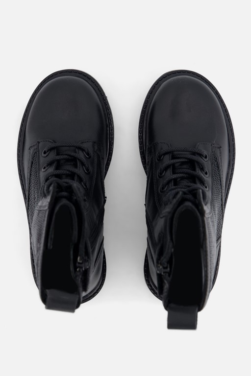 Muyters Veterboots zwart Leer