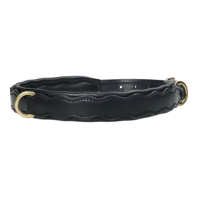 Hondenhalsband HORSEGEAR HGWave Leather Zwart