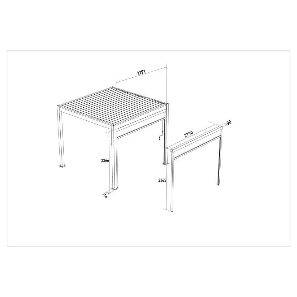 Orion pull down zijscherm 3M windscherm wit