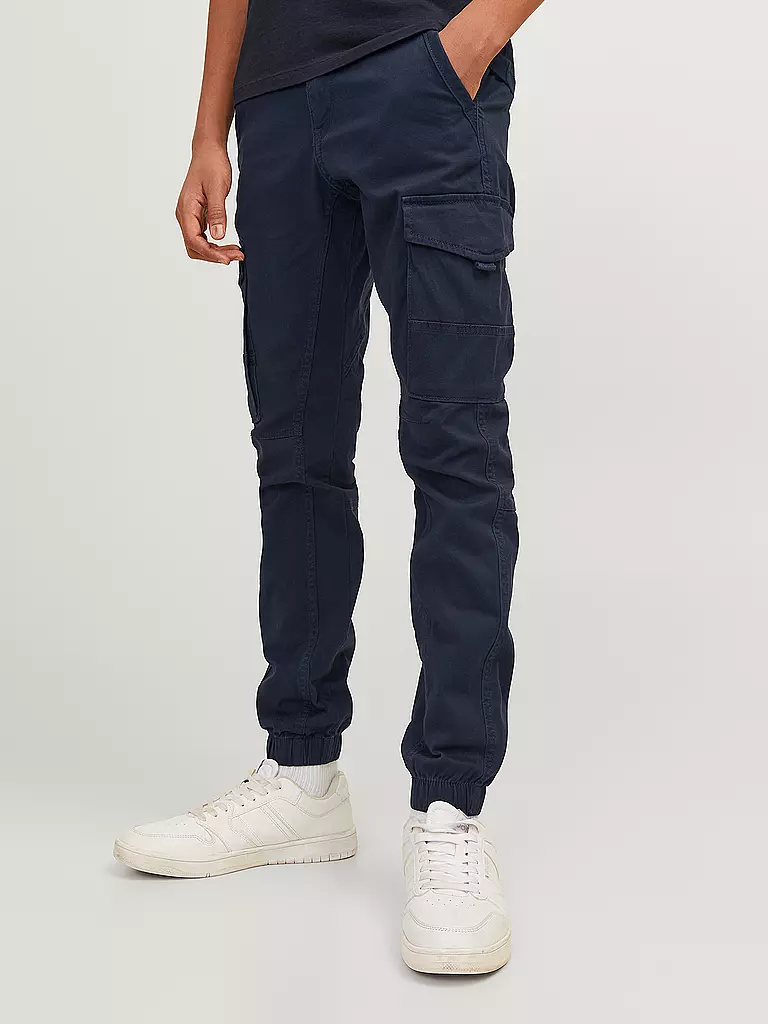JACK & JONES Jungen Cargohose Slim Fit JJIPAUL blau