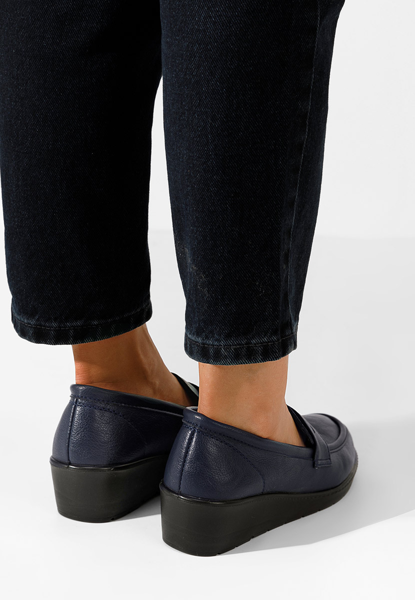 Mocassins femme à plateforme marine Zeia