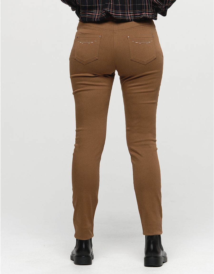 Pantalon slim marron