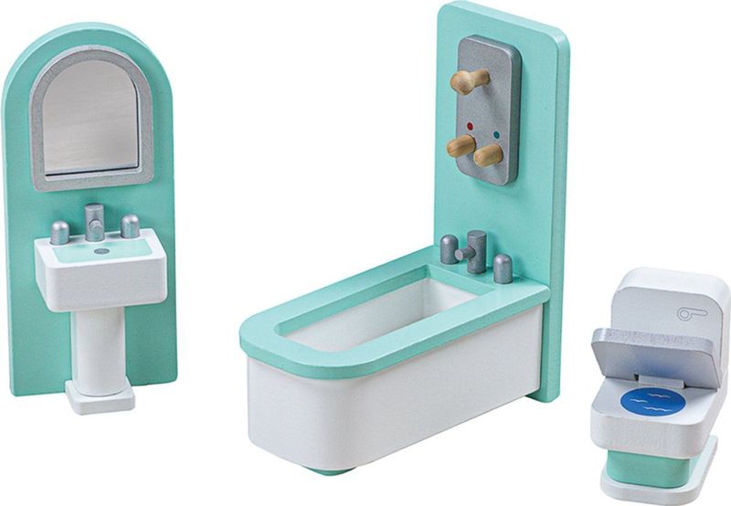 Tidlo - Houten Poppenhuis Meubels - Badkamer - 3dlg.