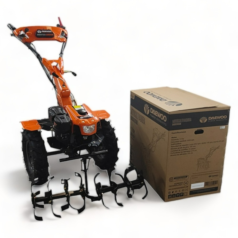 Motoculteur thermique à traction 212cm3, largeur de travail jusqu'à 130cm, 2 vitesses av/1 ar, guidon ajustable - daewoo dabsg1050b