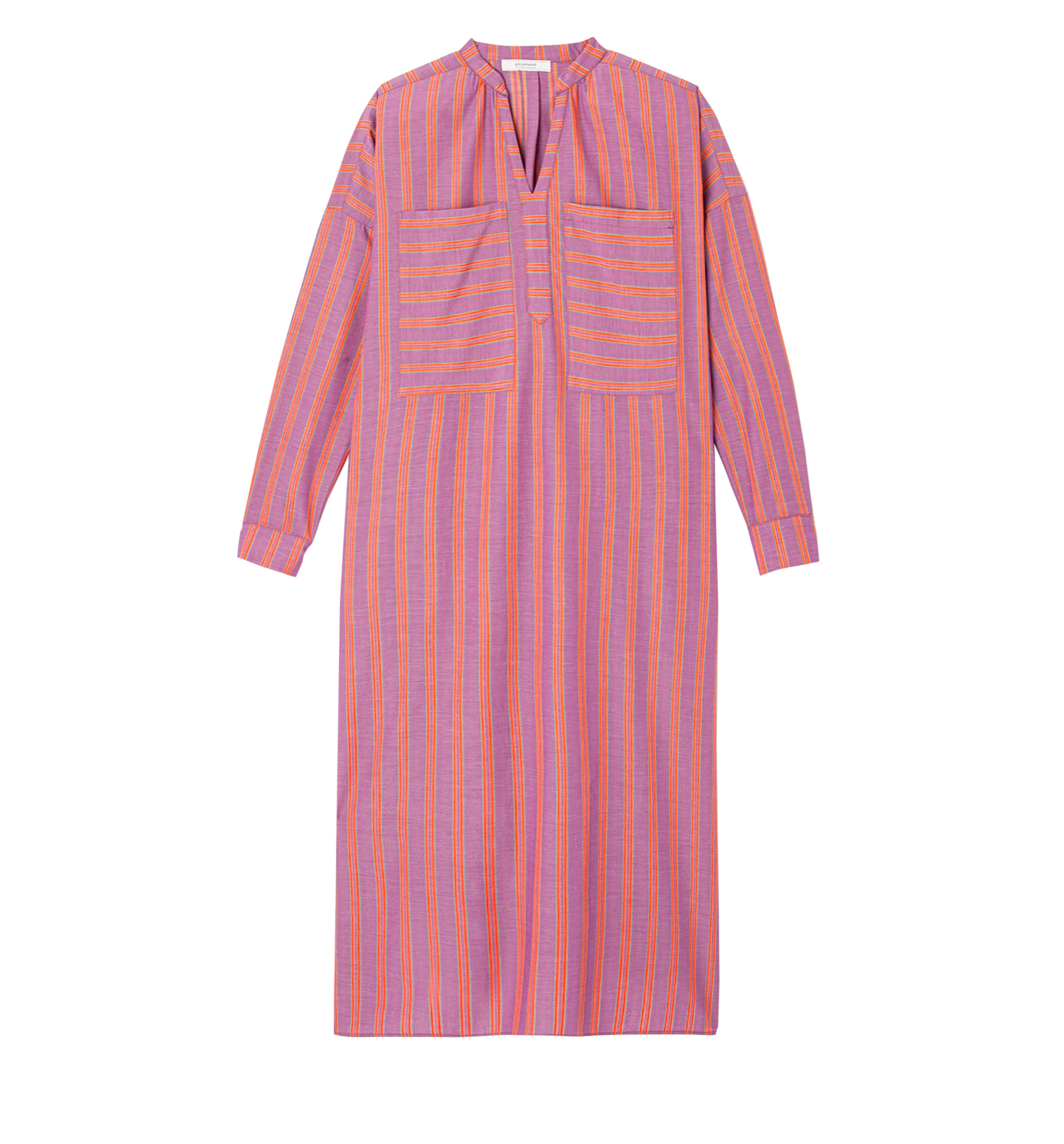 Robe caftan rayée Femme - Carreaux gris foncé