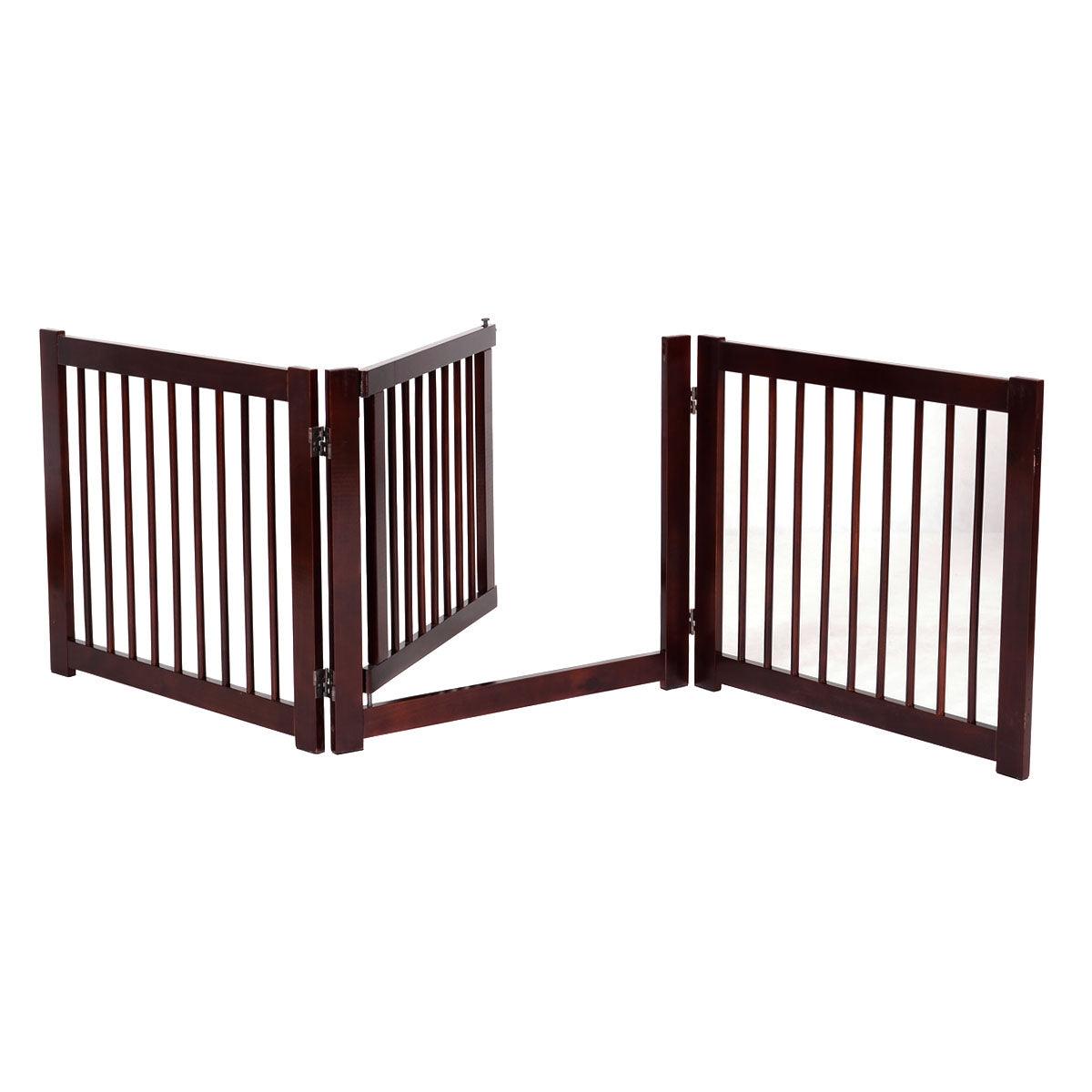 Barrière de porte pour chien pliable barrière de sécurité pour animaux en bois de pin 206 x 61cm