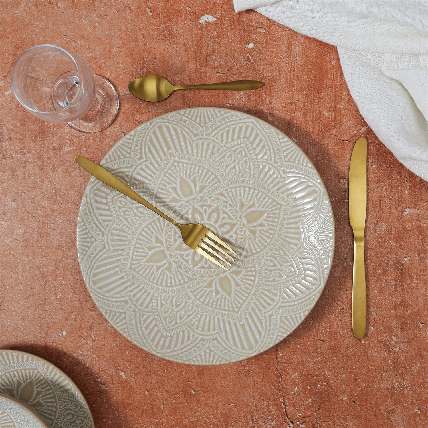 ASSIETTE SAHARA BEIGE D.27CM