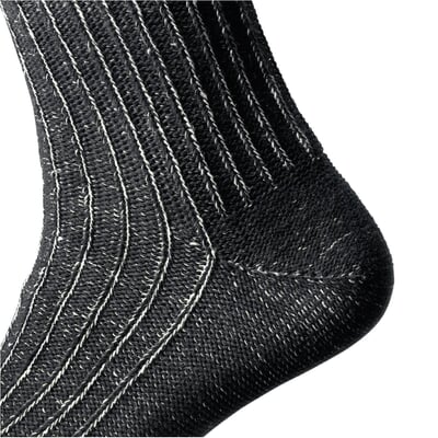 Longlifesocke Baumwolle und Leinen, Schwarzweiß-Melange