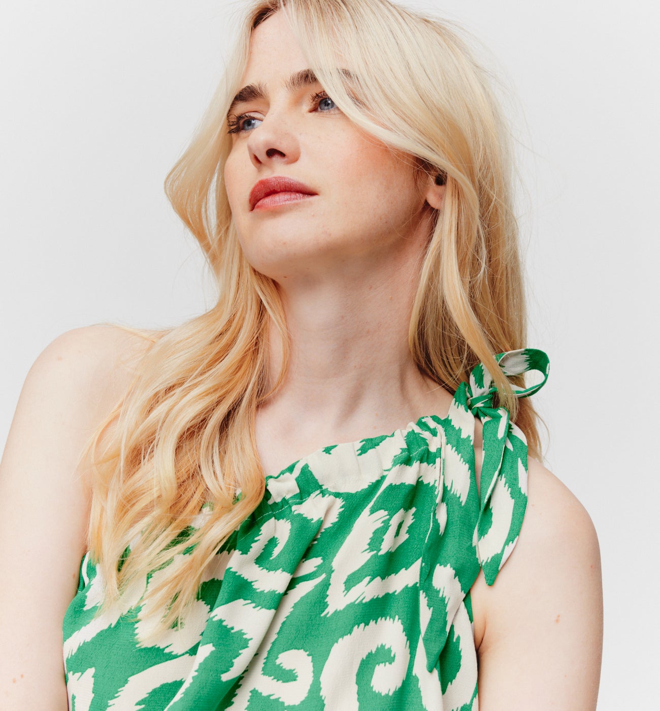 Top one shoulder imprimé - Imprimé vert