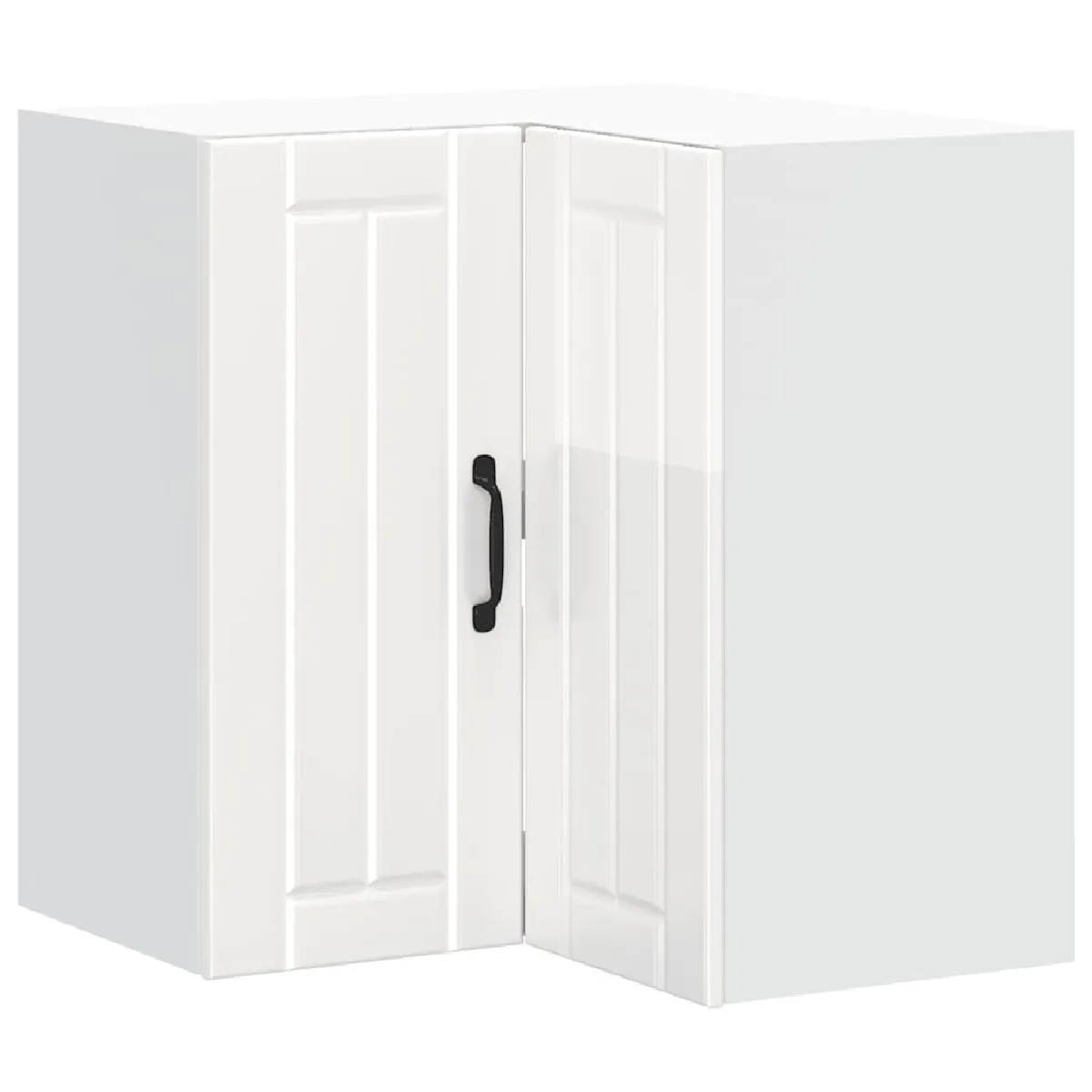 vidaXL Armoire murale d'angle Lucca Blanc Brillant