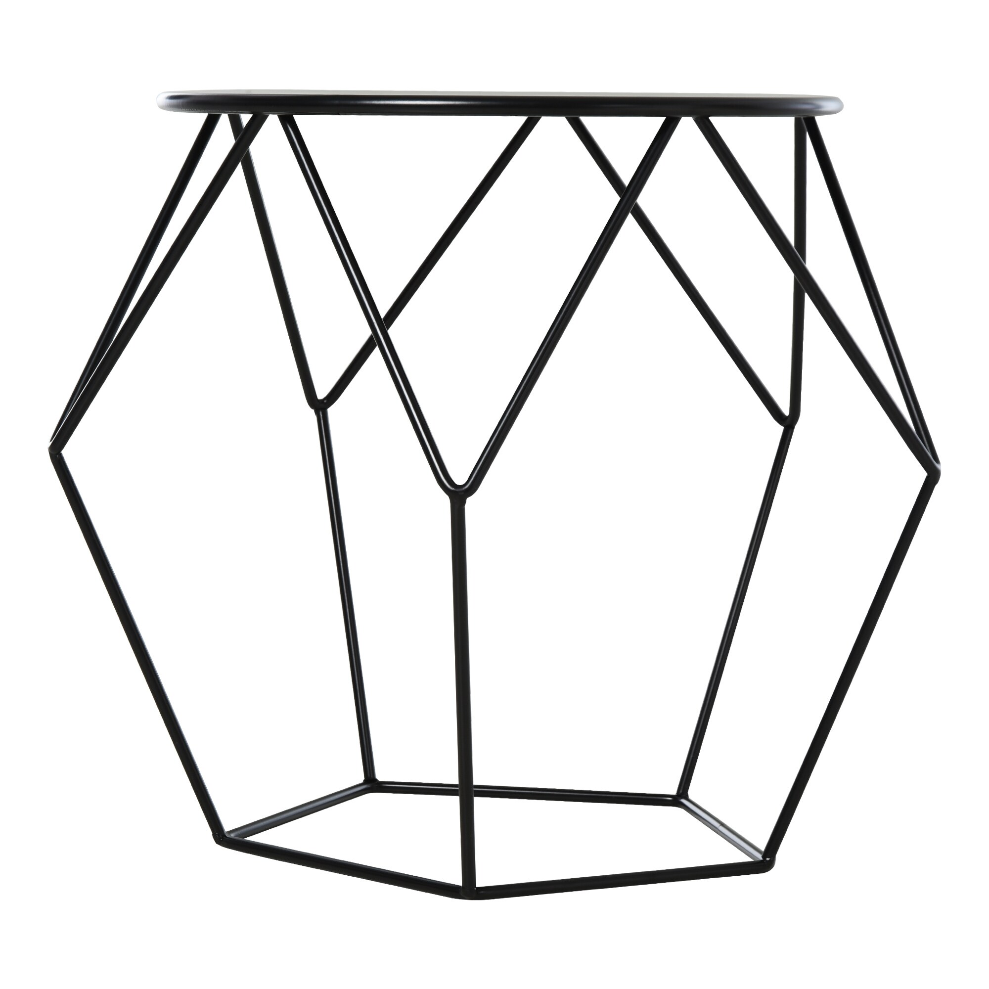 HOMCOM Beistelltisch schwarz 54 x 54 x 44 cm (LxBxH)