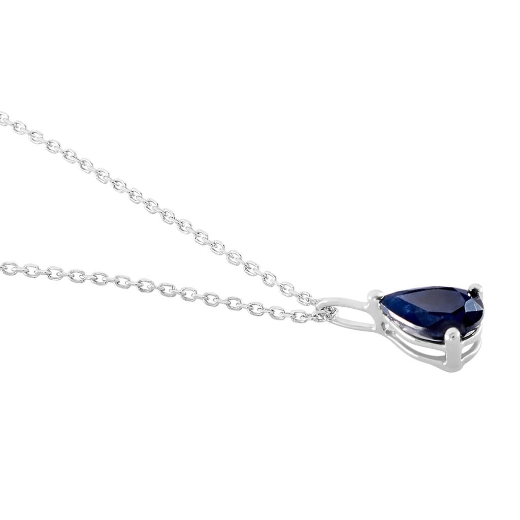 Collier Goutte Or Blanc Saphir