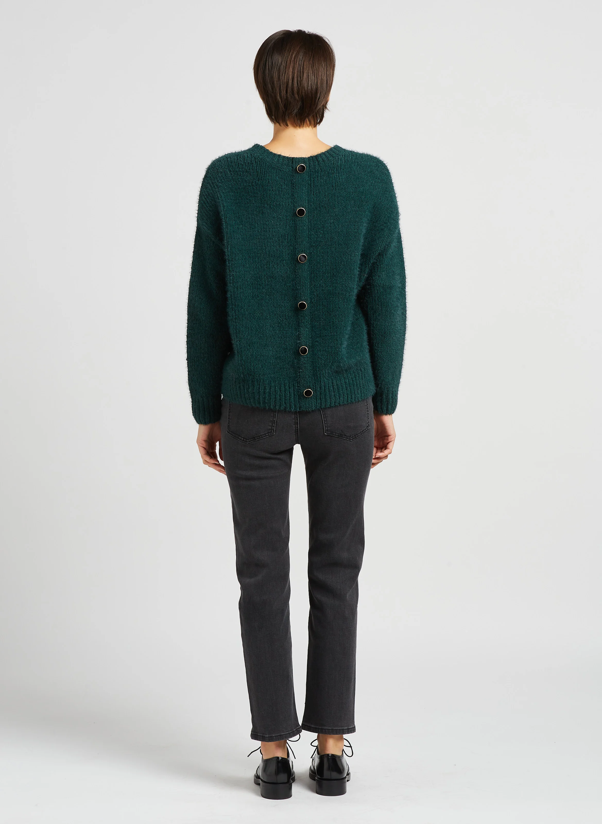 BRIEG - Jean droit 7/8 en coton | Gris