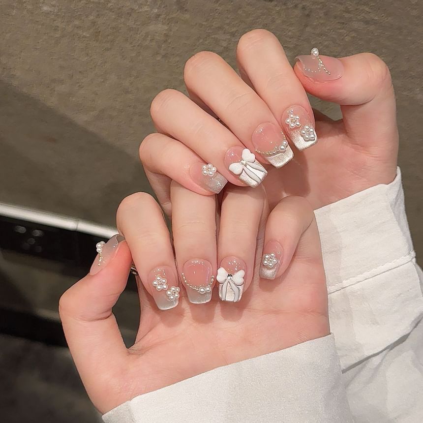 eovda - Bow Faux Pearl Press On Nail (Various Designs)