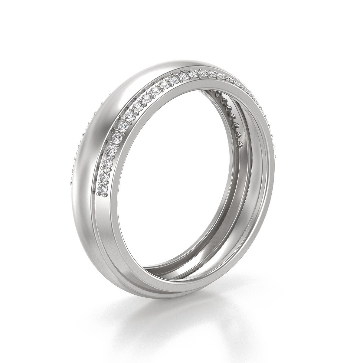 Alliance ADEN Homme Or 585 Blanc Diamants 4.738grs
