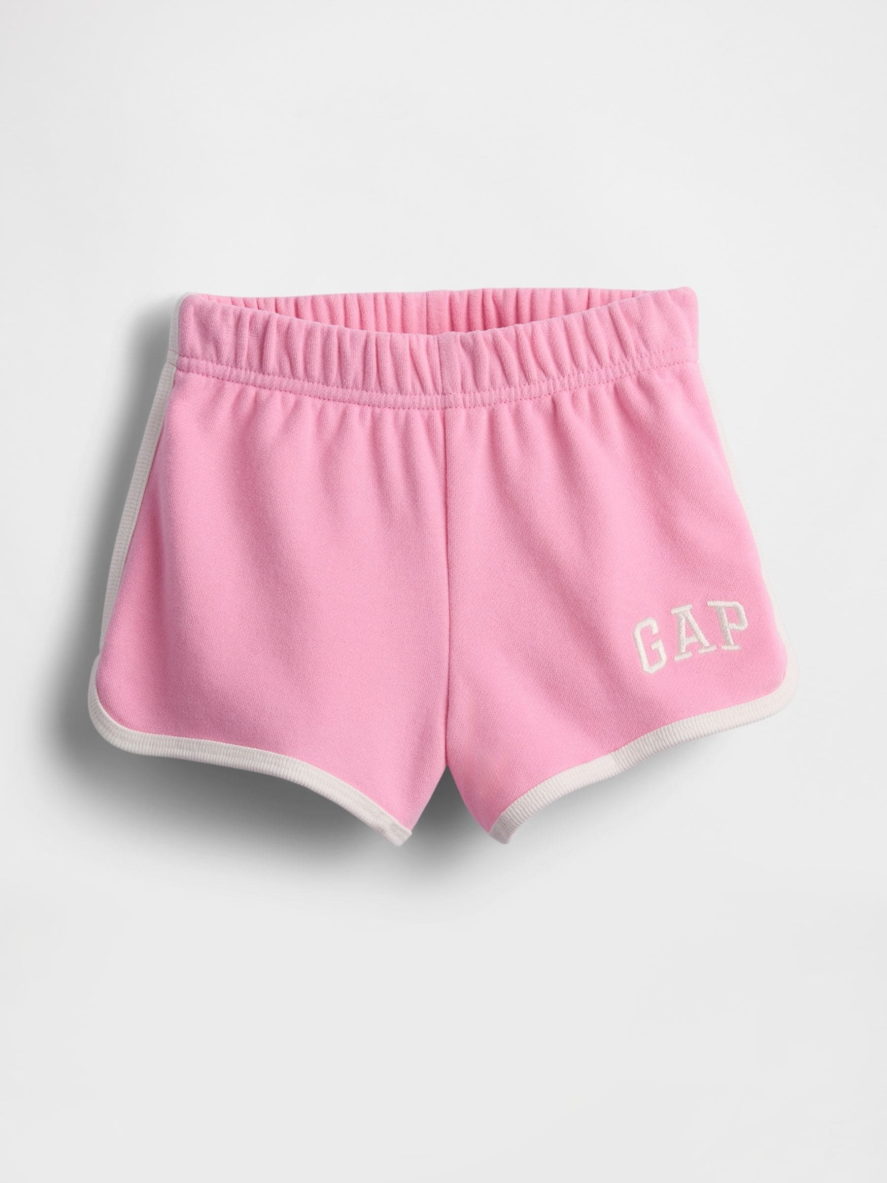 Roze - Gap logo-shorts met dolfijnzoom en elastische taille (6mnd -5jr)