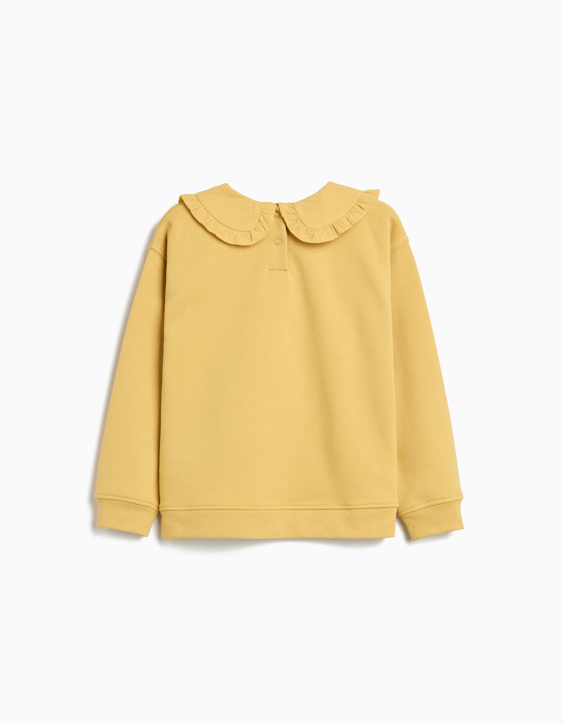 Sweatshirt com Gola, Menina, Amarelo Claro