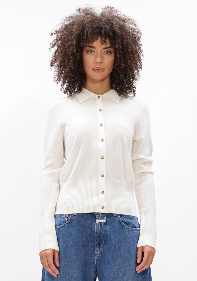 ecru closed trui cardigan with collar