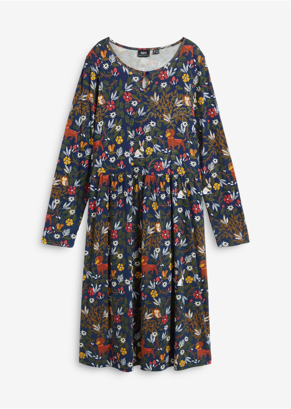 Robe en jersey avec imprimé automnal