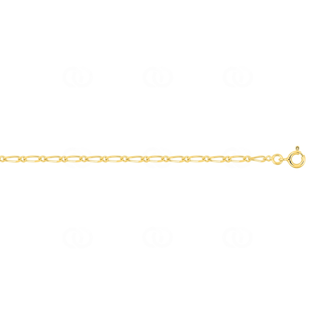 2.0mm Figaroarmband 1+1 375/9 K Gelbgold