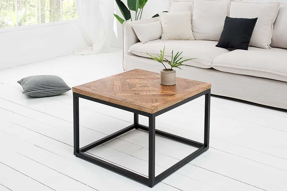 Massiver Beistelltisch INFINITY HOME 60cm Mangoholz Industrial Design
