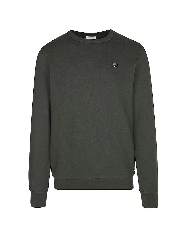 KNOWLEDGE COTTON APPAREL Sweater ERIK dunkelgrün