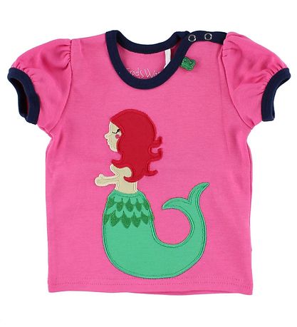 Freds WoRød T-shirt - Pink m. Havfrue