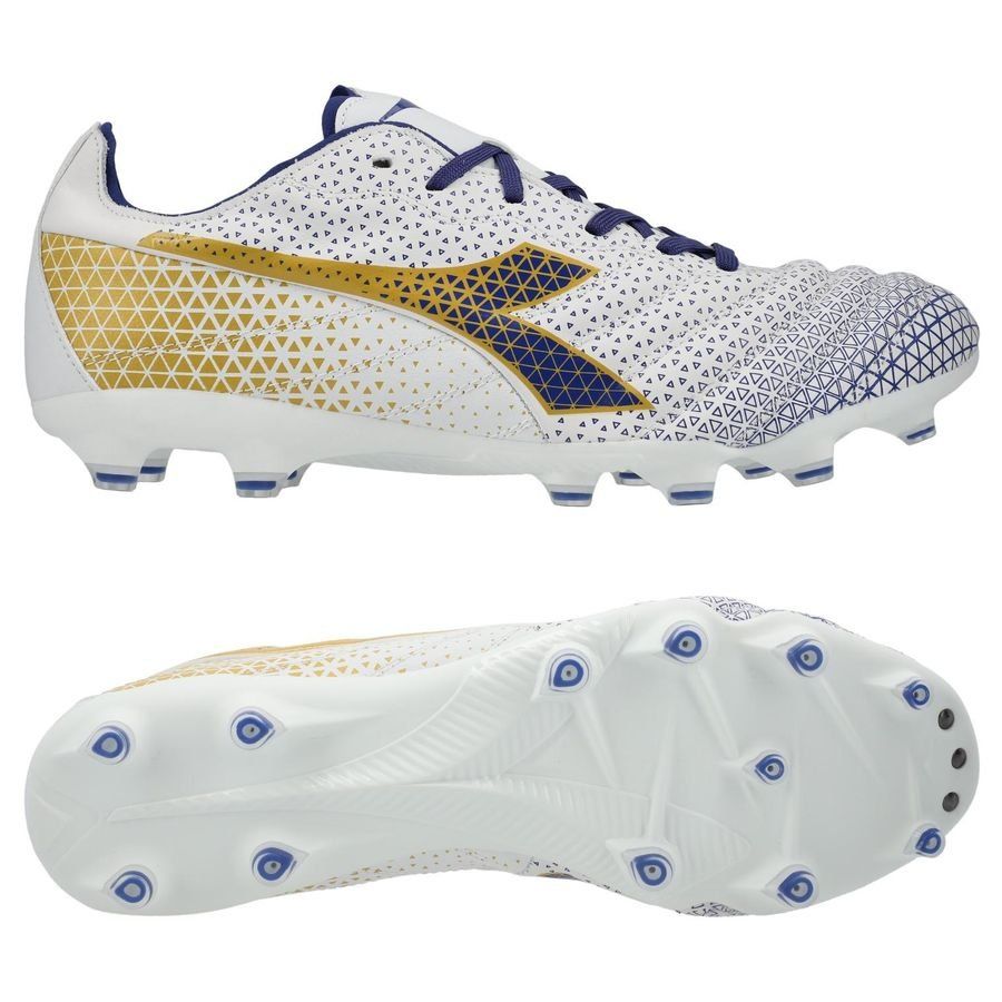 Diadora Brasil Elite GR LT LP12 FG - Blanc/Bleu/Doré