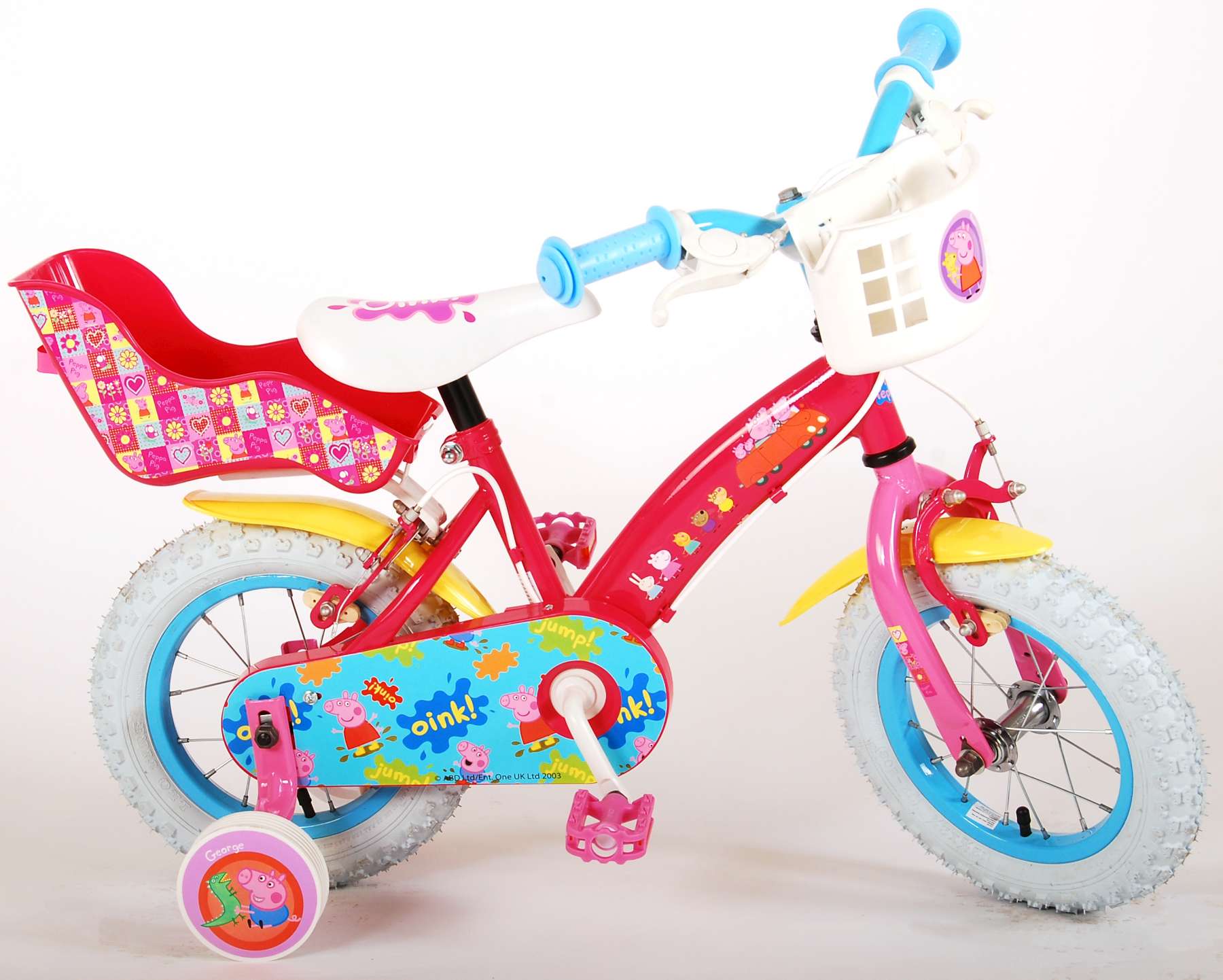 Kinderfahrrad Peppa Pig 12 Zoll Kinderrad in Pink, Zwei Handbremse