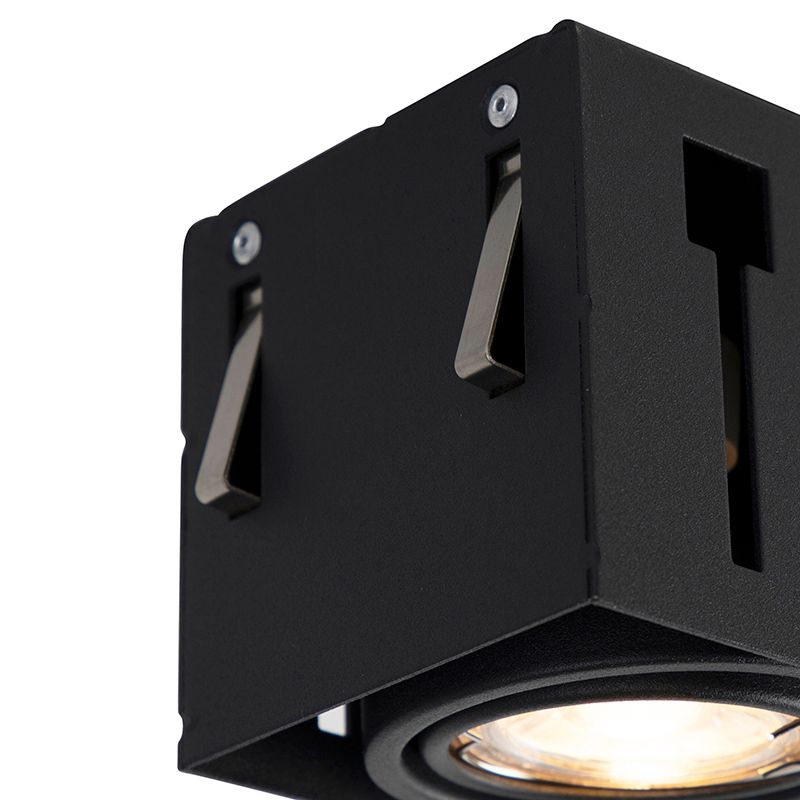 Moderne smart inbouwspot zwart trimless incl. 3 GU10 Wifi - Oneon 3