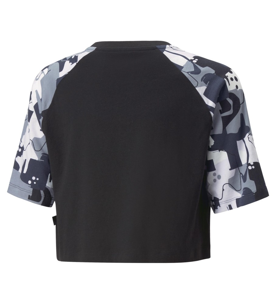 Camiseta Puma Ess+ Street Art Raglan Aop G preta