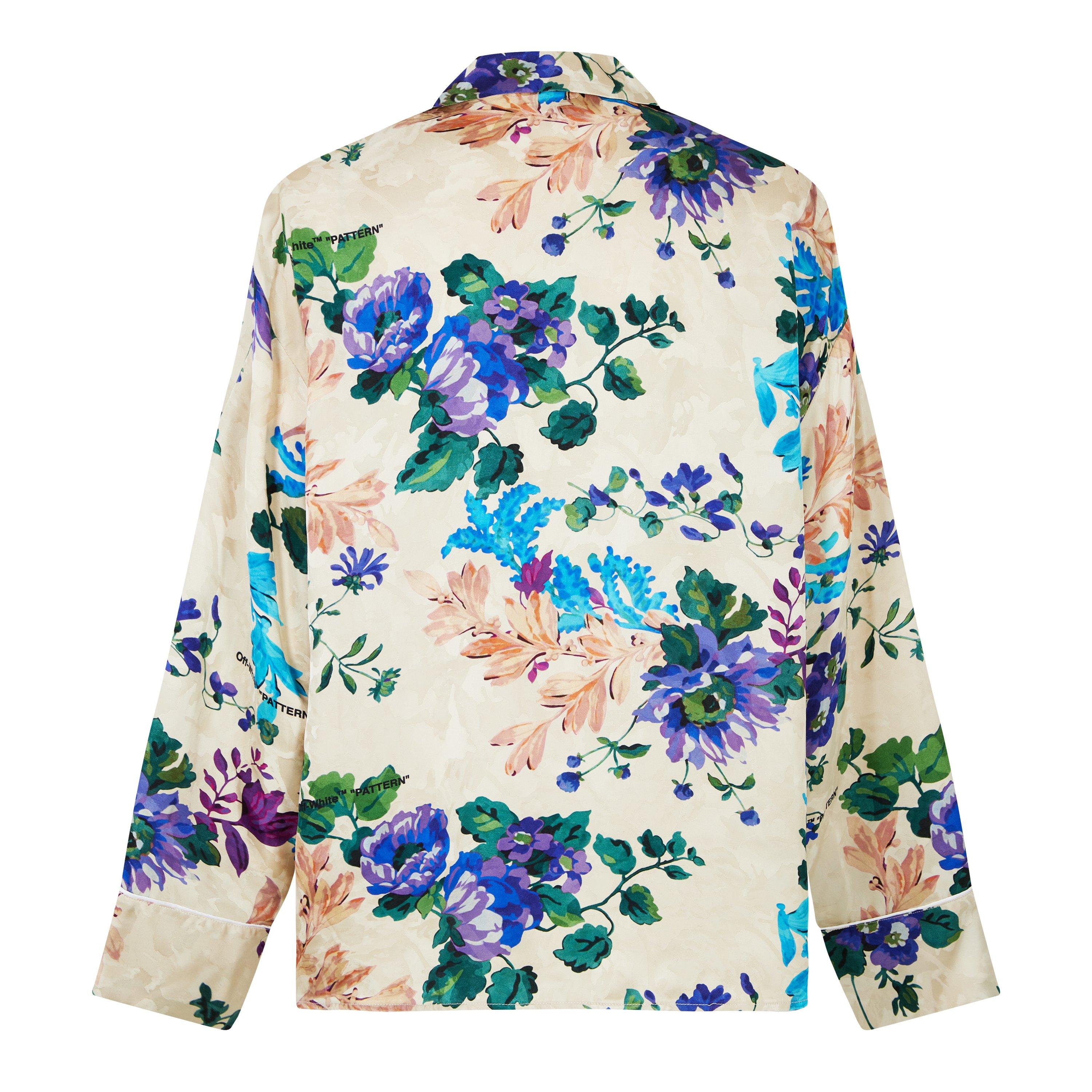 Off White Floral Pyjama Shirt