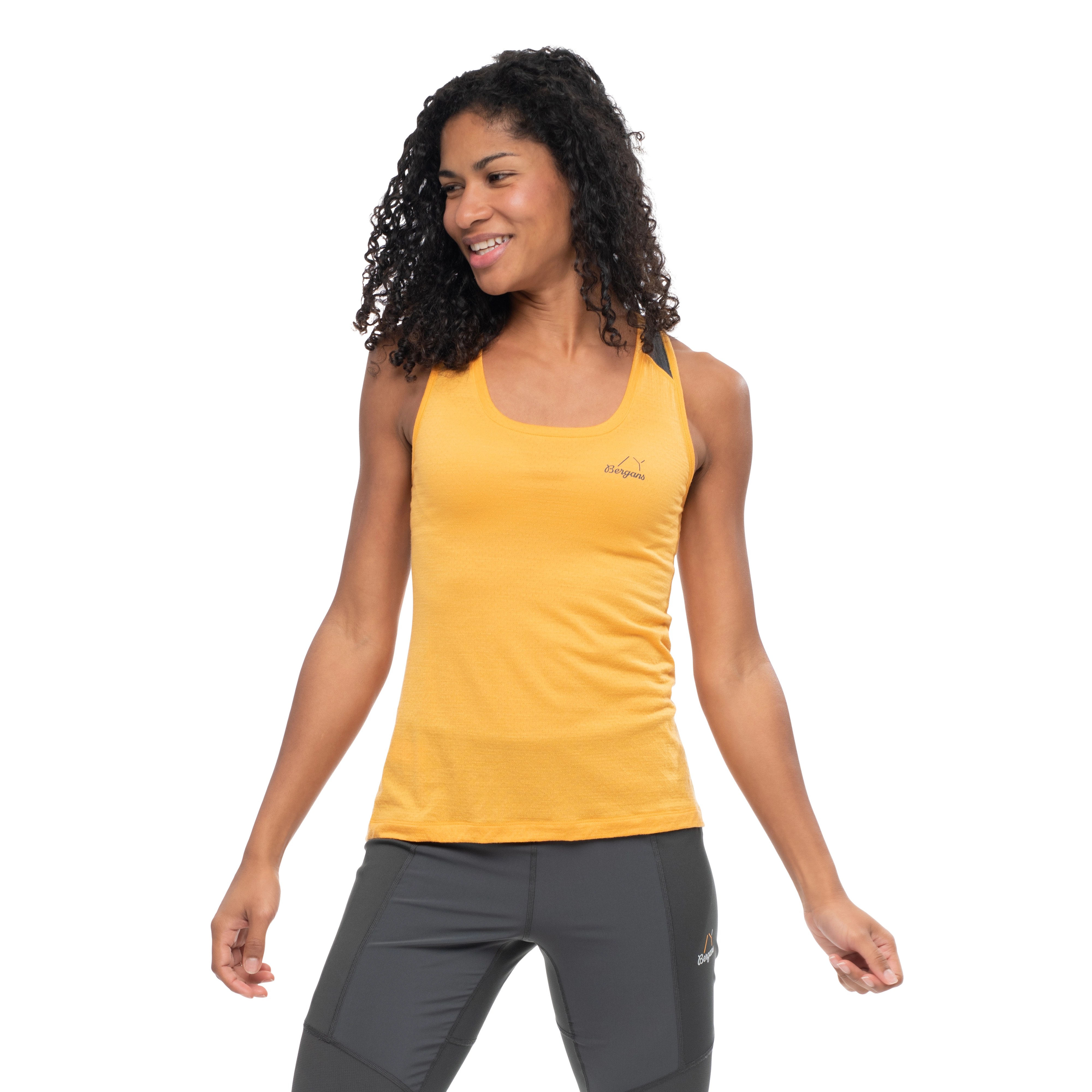 Y LightLine Merino Top Women Mango Yellow