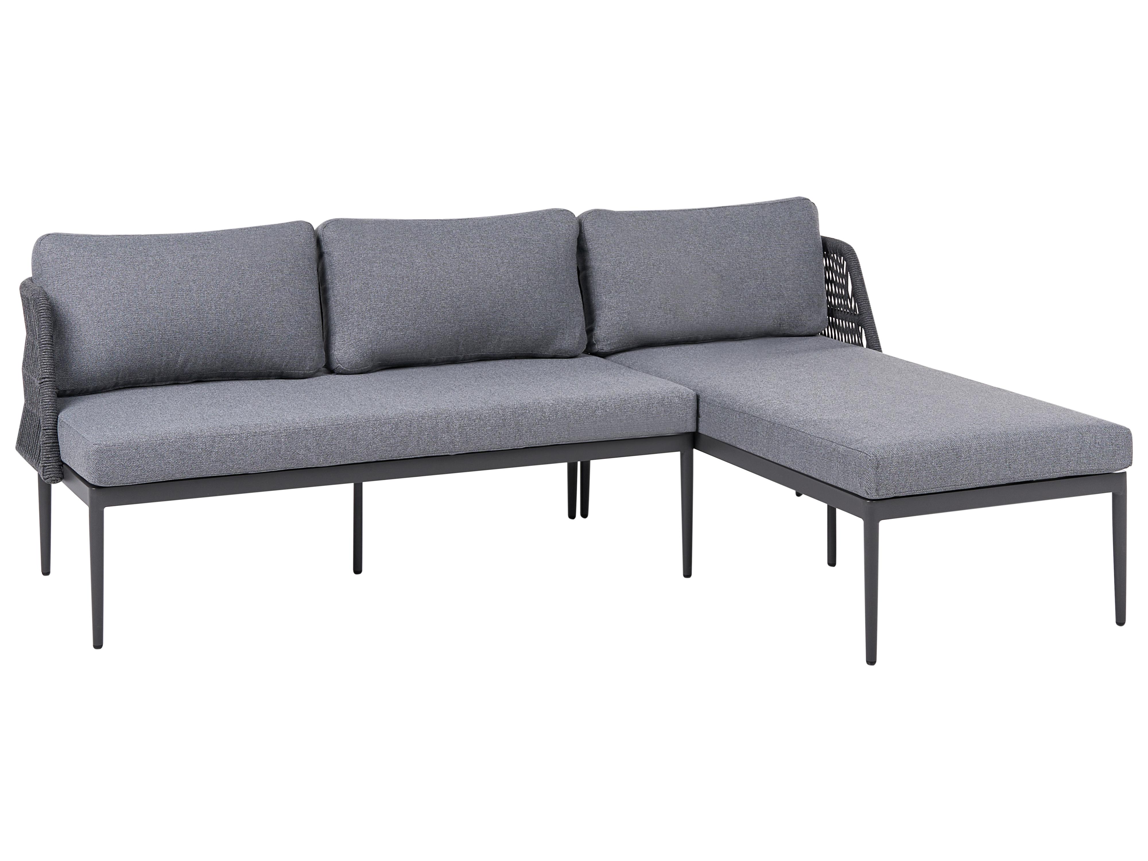 Tuin hoekloungeset met tafel 3-zits LEFFE linkszijdig Metaal Grijs