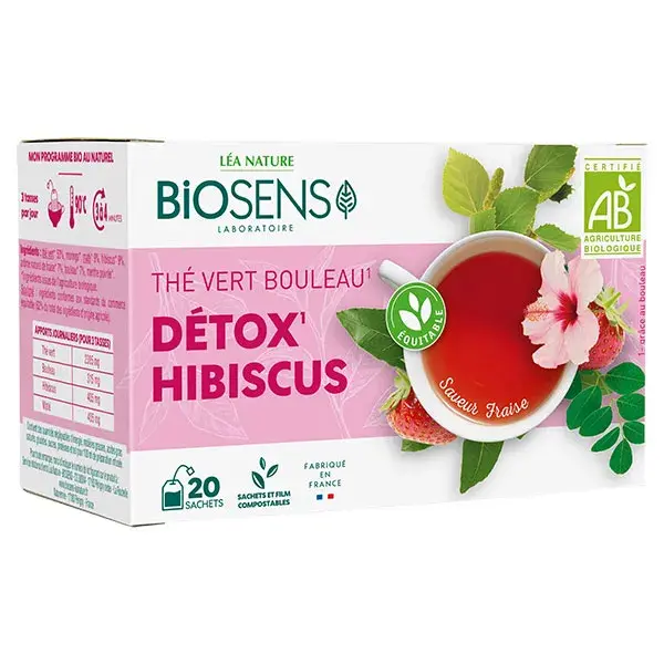 Chá Verde Orgânico Biosens, Bétula Detox, Hibisco 30g