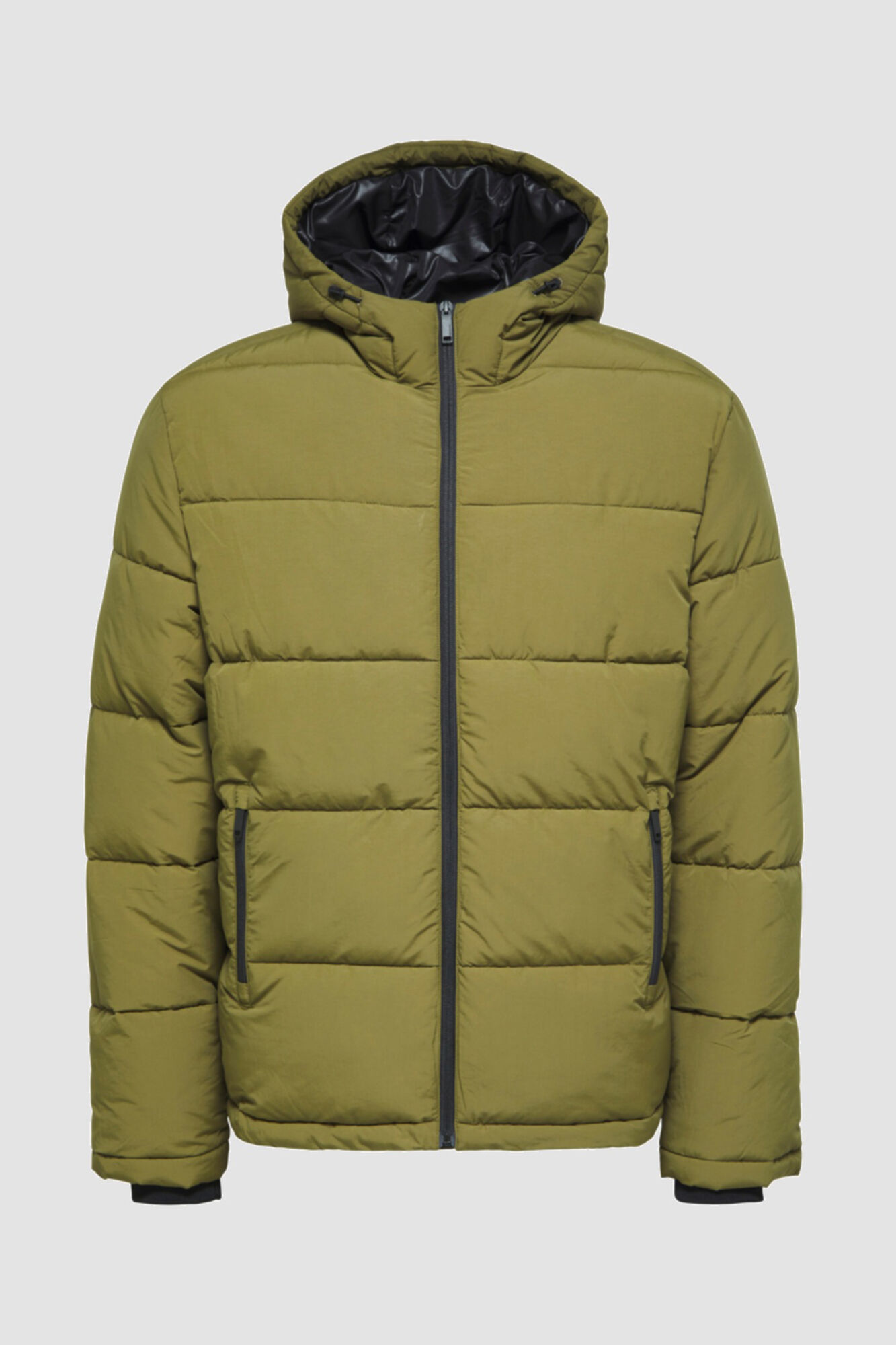 Abrigo acolchado com capucha - Verde