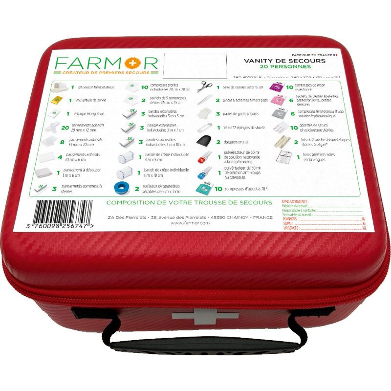 Vanity de secours Multirisques 20 personnes en PU rouge