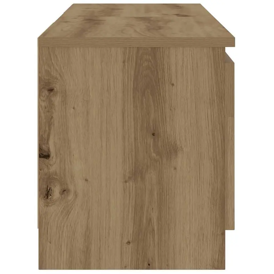 vidaXL - TV-meubel met LED en 2 deuren - Artisanaal eiken - 120x30x36 cm