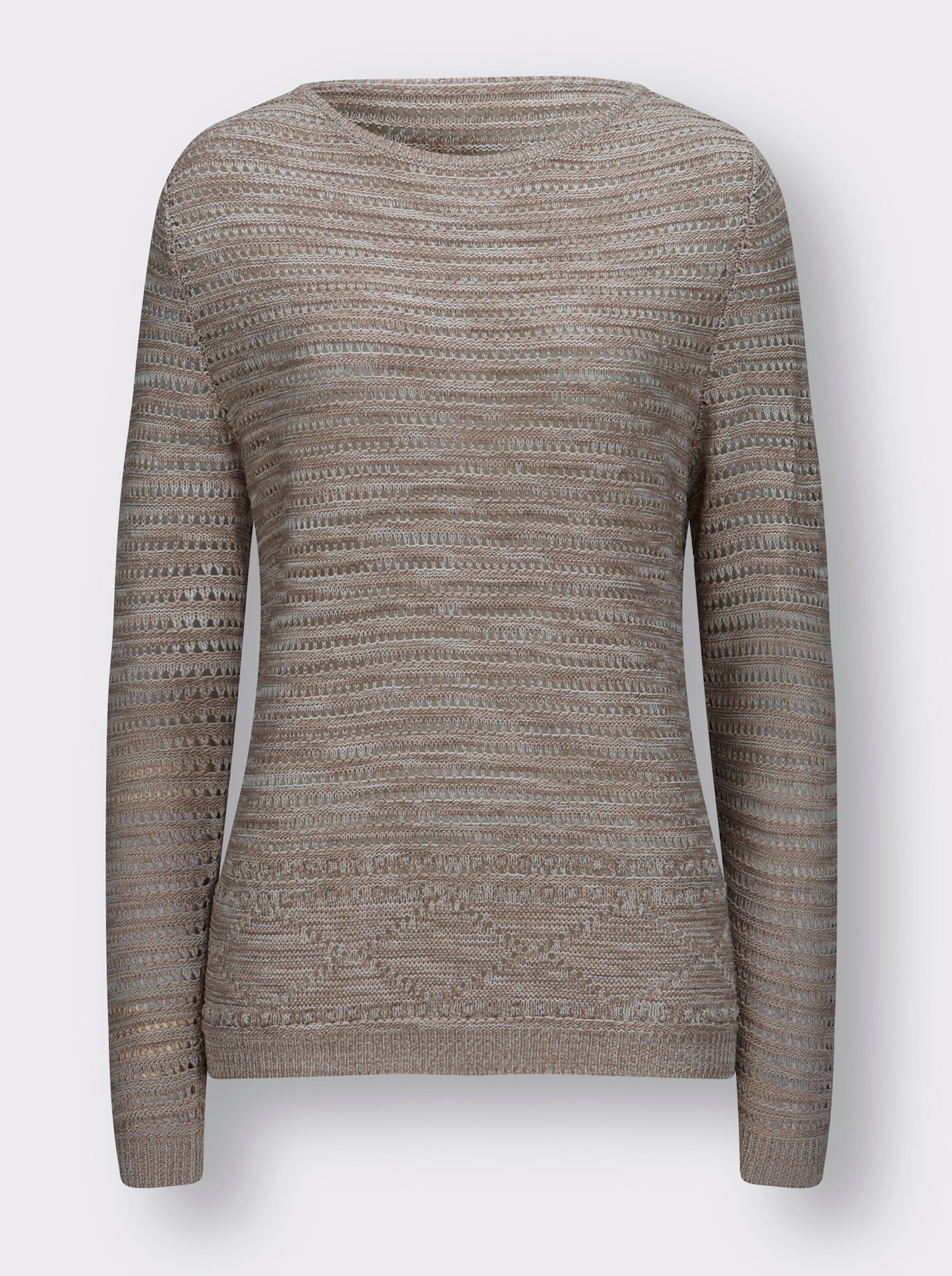Langarm-Pullover mit Ajour-Muster