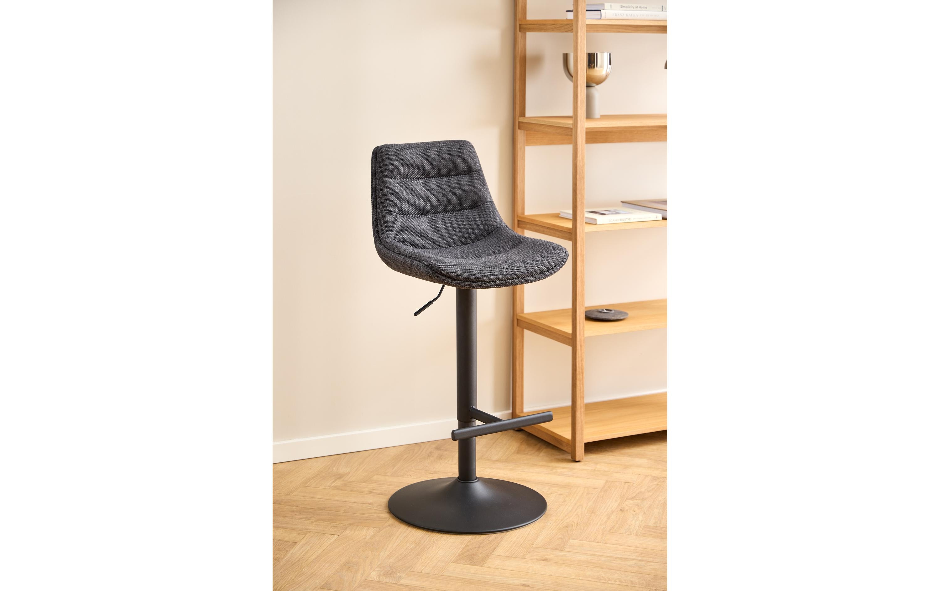 Barhocker Adisa 2 Stück, 47 x 95 cm, Dunkelgrau<br>Höhenverstellbare Barstühle für entspannte Momente zu Hause