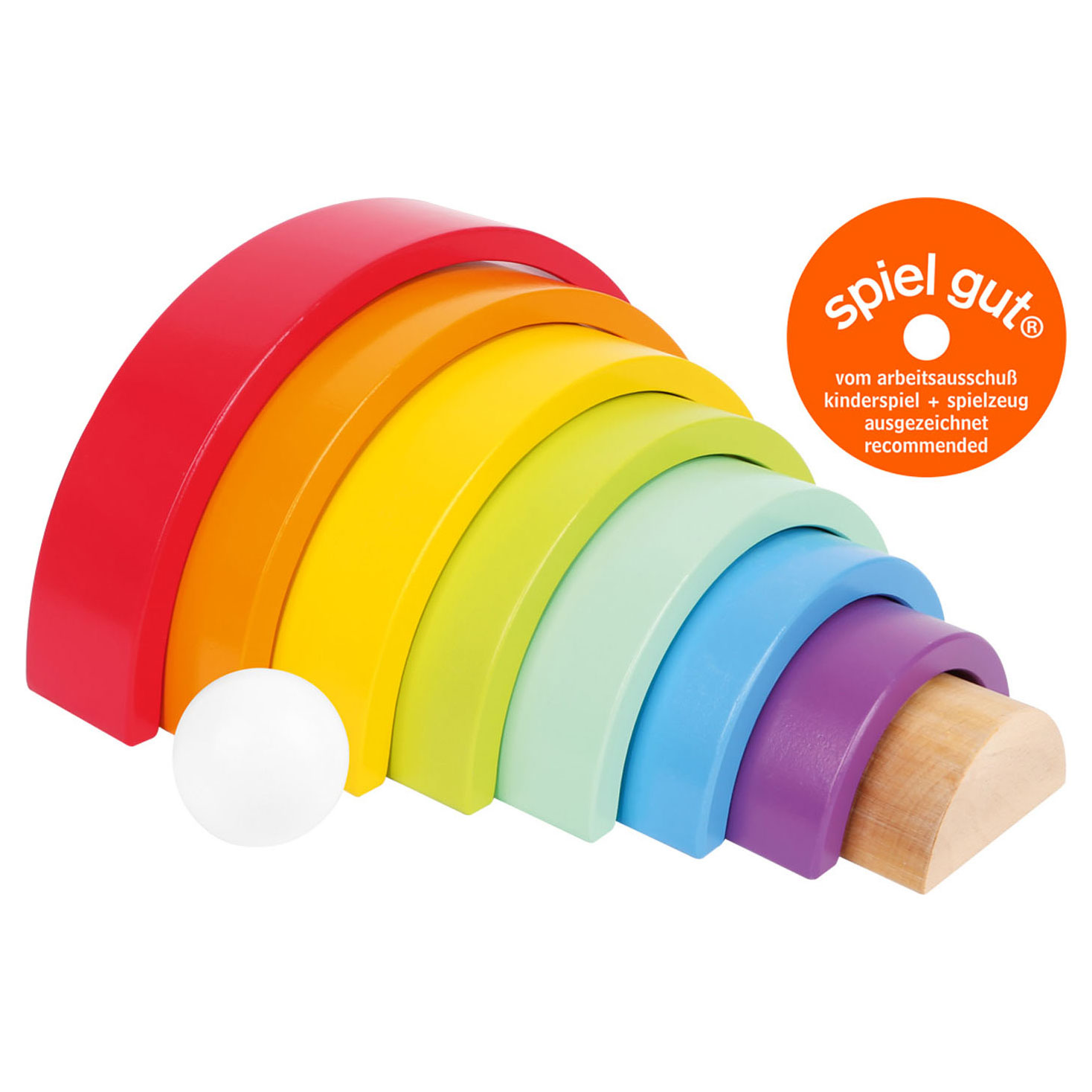 Small Foot-Houten Bouwblokken Regenboog, 9dlg.