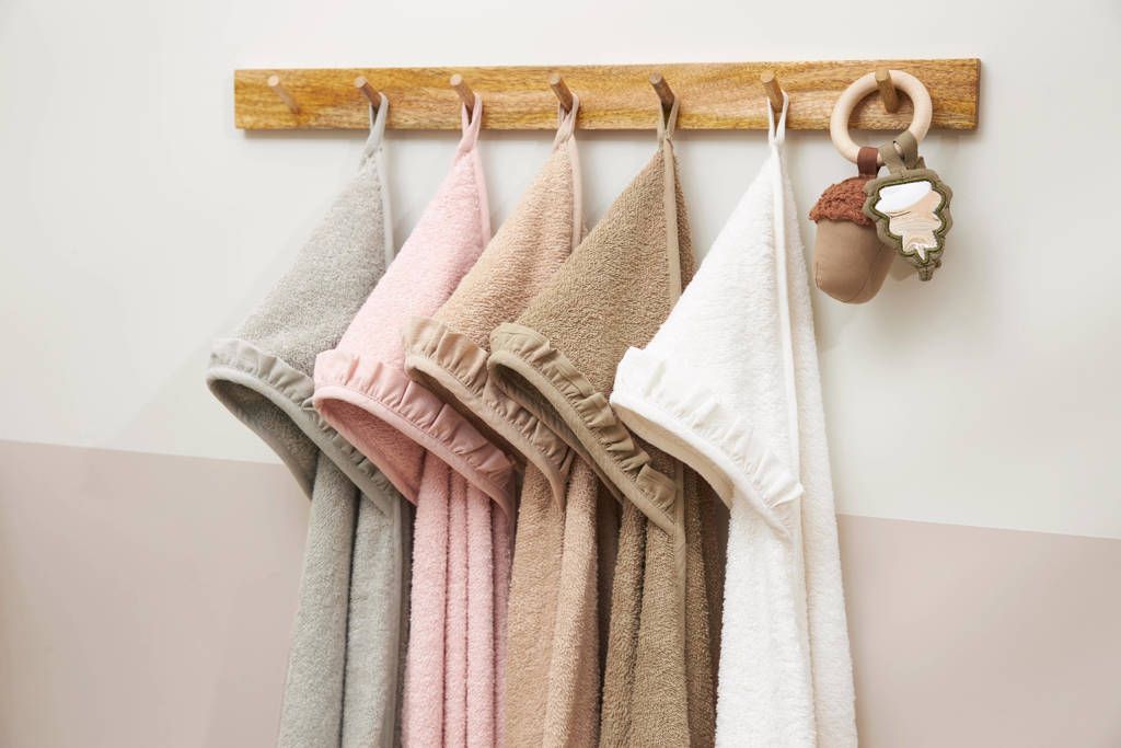 ruffle badcape badstof taupe