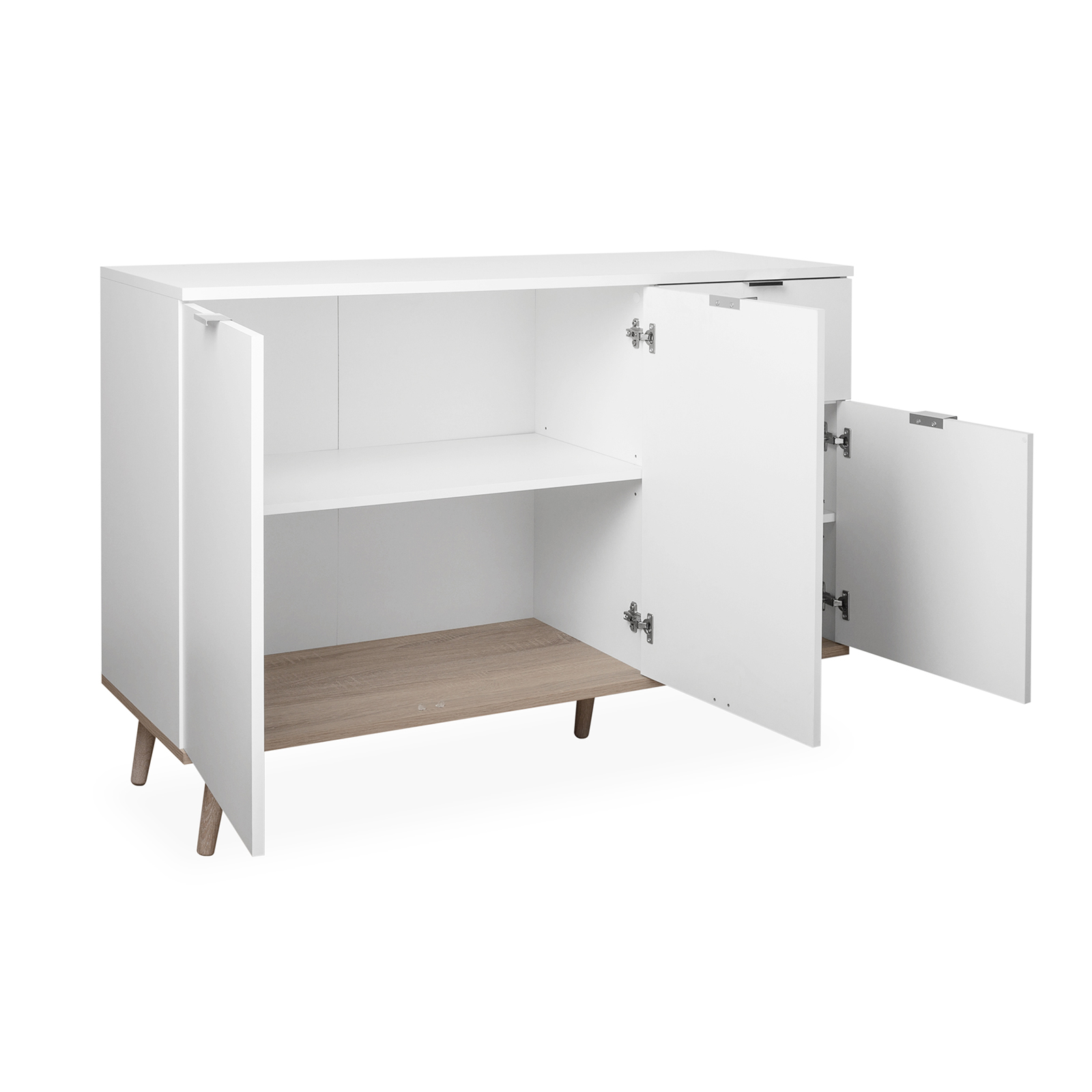 Sideboard GÖTEBORG - weiß-Sonoma Eiche - 120 cm breit
